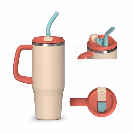 Bester heißer Verkauf, doppelwandig, SS, Wasser, Bier, Thermobecher, Kaffeetasse, vakuumisolierter Edelstahl-Reisebecher, 40 Unzen, mit Griffdeckel, Strohhalm