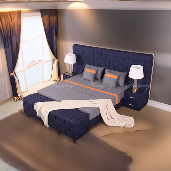 Flaches Bett Huayang Maßgeschneidertes Doppelschlafzimmer-Set Hotel Moderne Möbel Hot